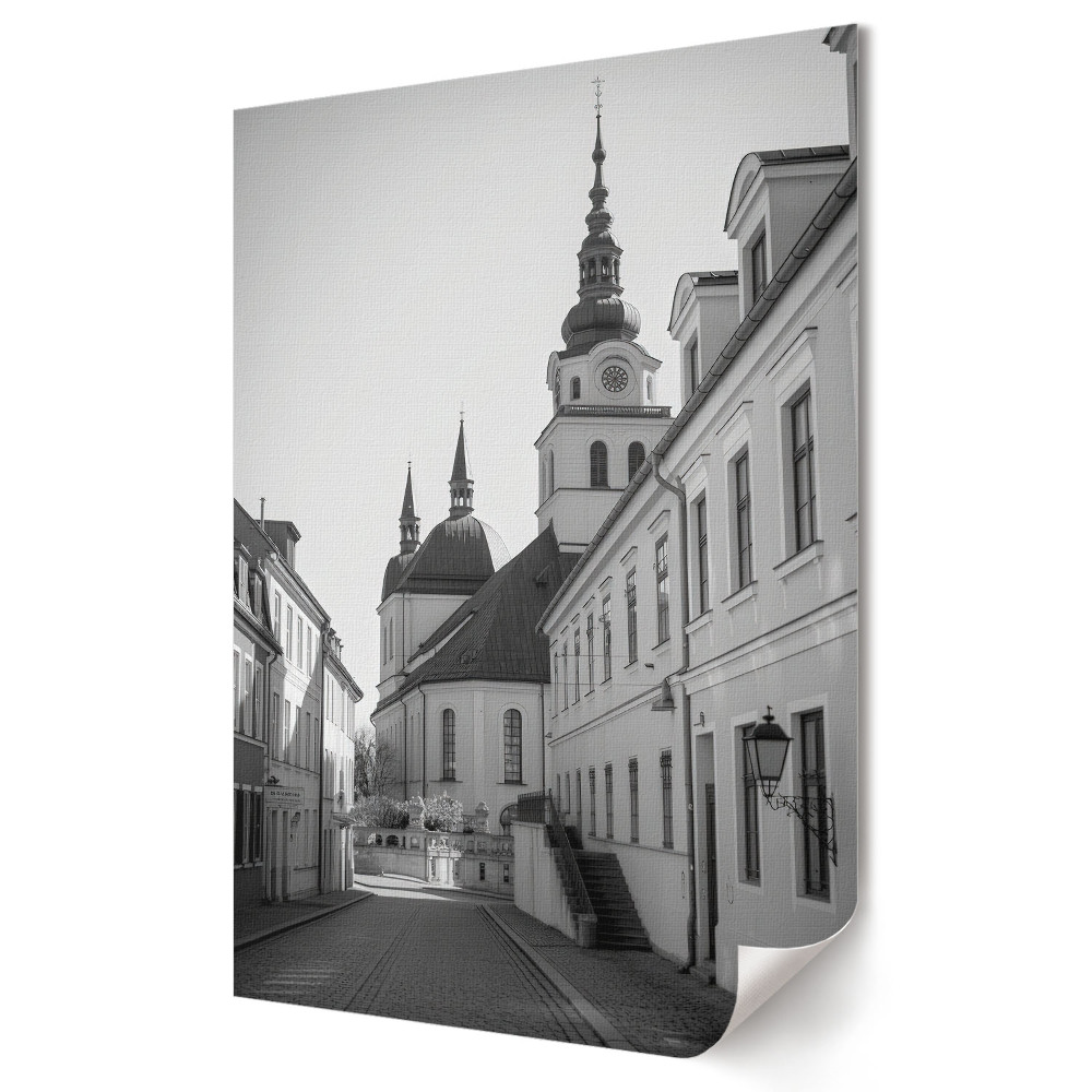 Poster decorativ Farmecul orașului vechi în monocromie