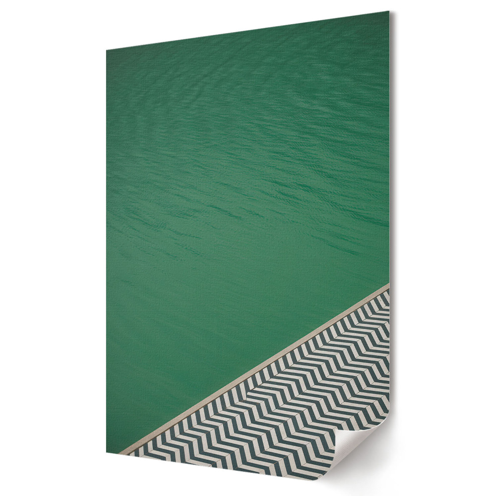 Poster decorativ Apă verde și model geometric