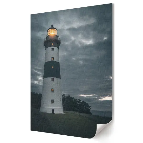 Tablou canvas cu peisaj nocturn cu far