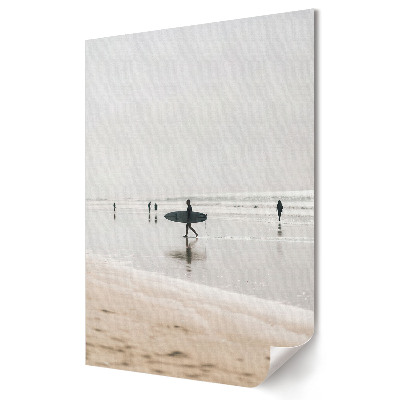 Grafică murală pe pânză O zi liniștită la plajă cu puțin surfing