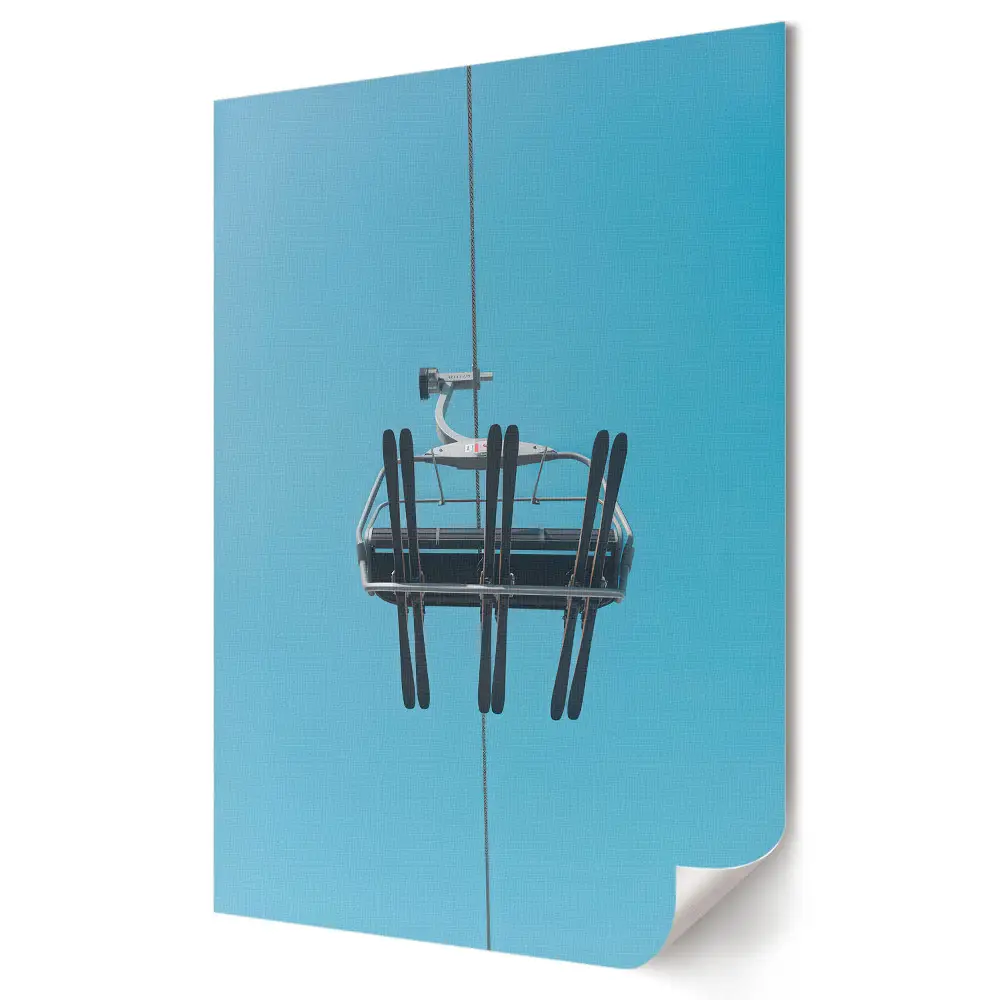 Tablou canvas Grafică murală Amintiri de iarnă cu scaun de schi