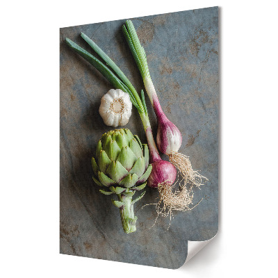 Poster de perete Legume proaspete pe fundal gri