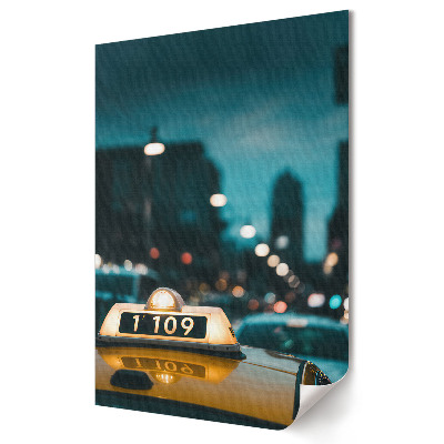 Poster decorativ Oraș noaptea: Taxi în strălucire
