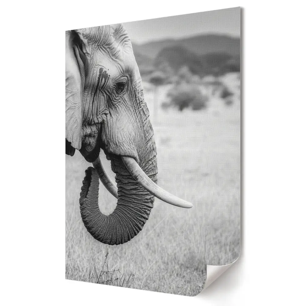 Poster decorativ cu elefant în stil monocrom