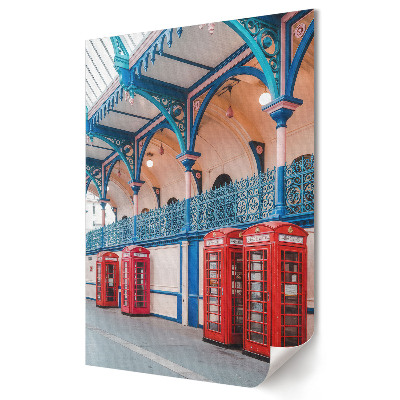Poster decorativ Cabine telefonice colorate în Londra