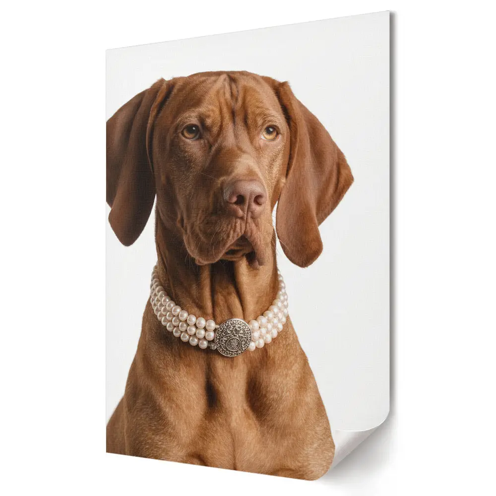 Poster decorativ cu câine accesorizat cu perle