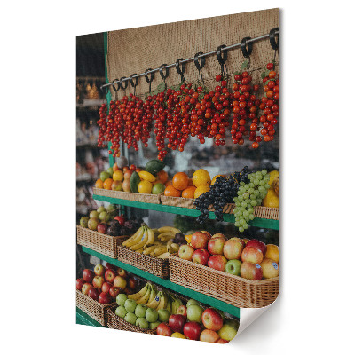 Poster de perete O piață colorată, plină de fructe proaspete