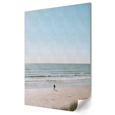Tablou canvas cu grafică murală O plimbare singuratică pe plajă