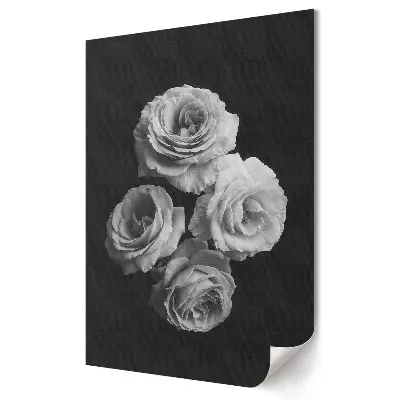 Tablou canvas cu trandafiri în alb și negru