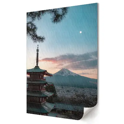 Tablou canvas cu peisaj liniștit cu Muntele Fuji și pagodă
