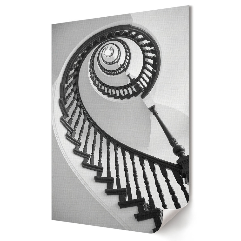 Poster de perete Scară spiralată elegantă în monocrom