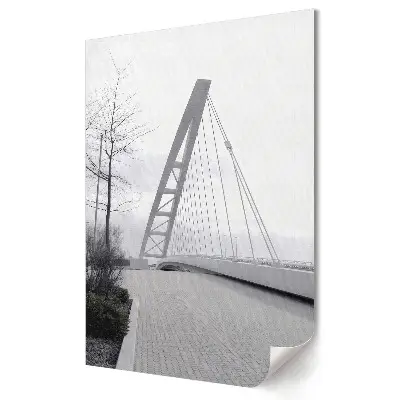Poster decorativ modern cu pod în nuanțe de gri