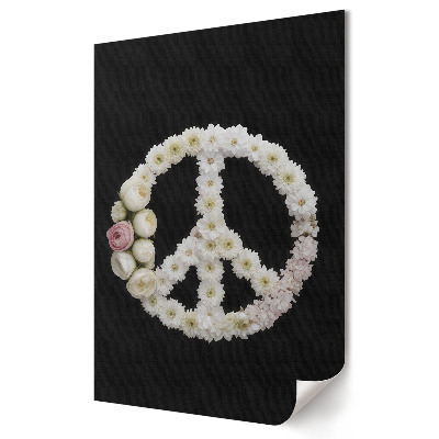 Poster decorativ Simbol floral al păcii pe negru