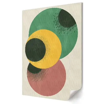 Poster de perete cu cercuri abstracte în culori armonioase