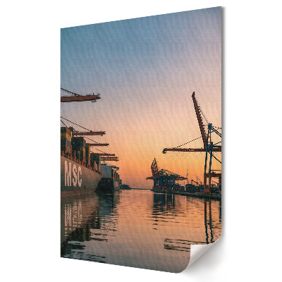 Poster decorativ Apus de soare peste port maritim