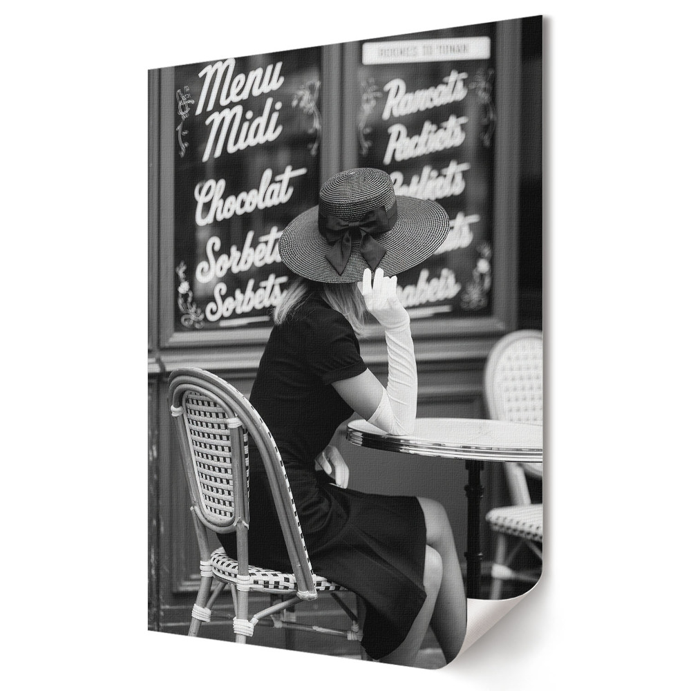 Grafică murală pe pânză Eleganță într-o cafenea vintage