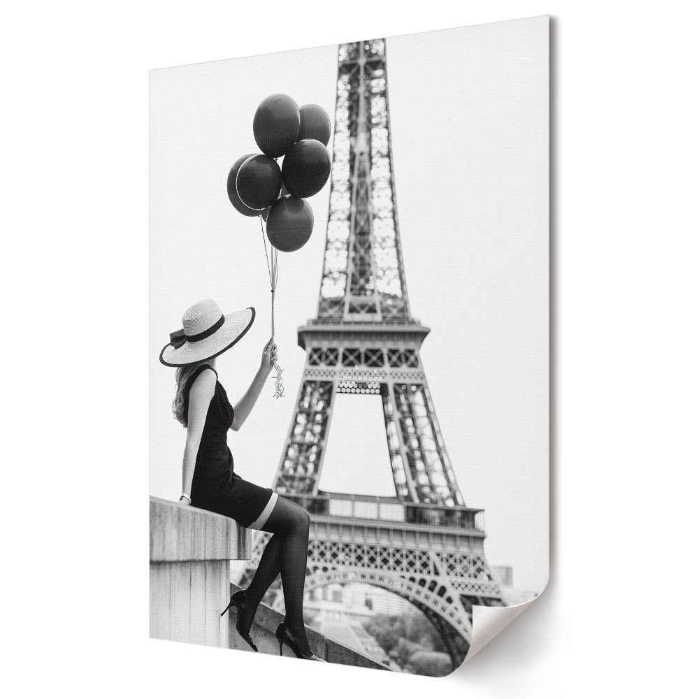 Poster de perete Eleganță alb-negru sub Turnul Eiffel