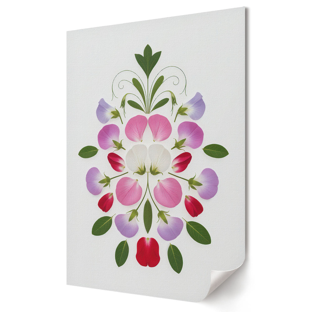 Grafică murală pe pânză Flori delicate într-o compoziție armonioasă
