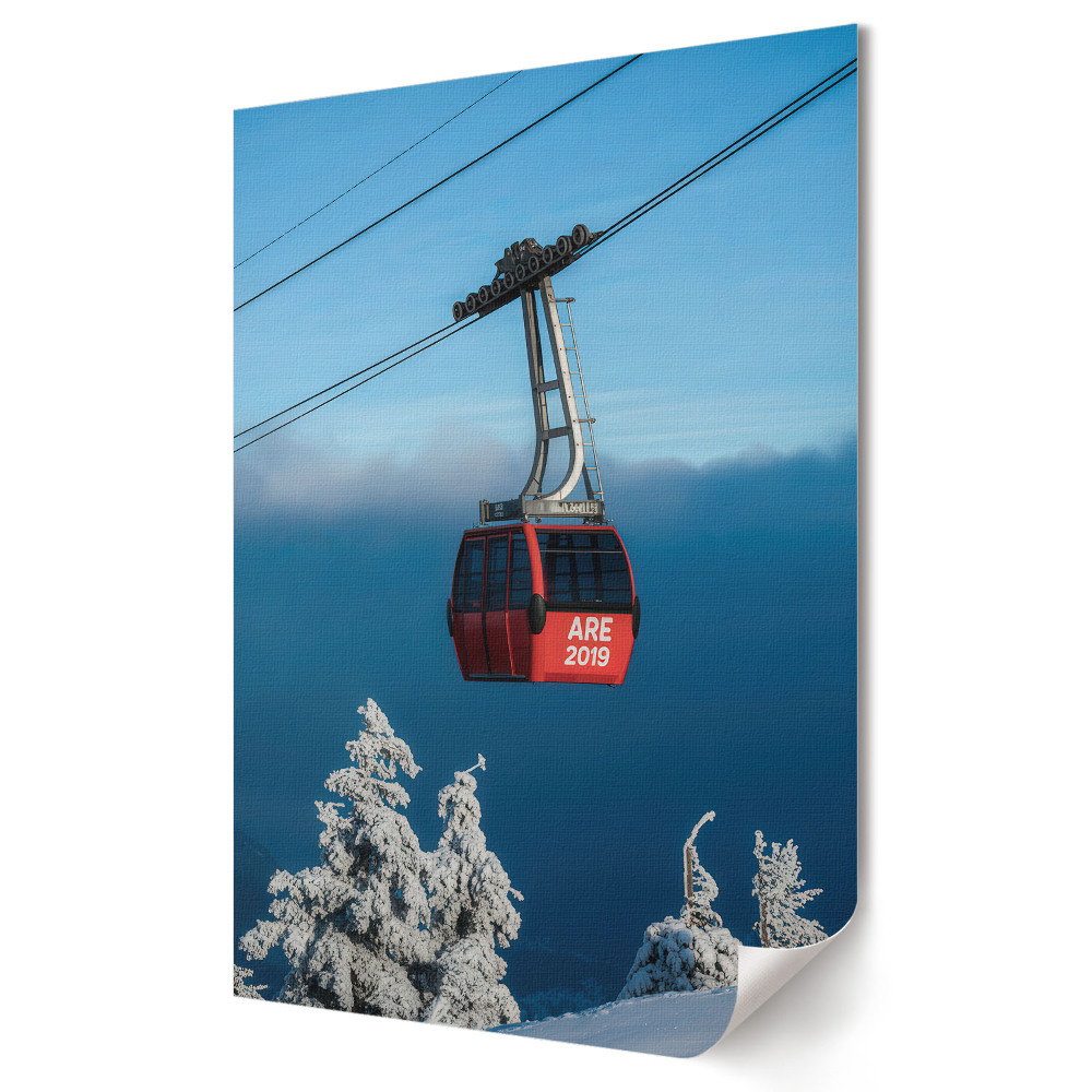 Poster de perete Plimbare cu gondola de iarnă în munți
