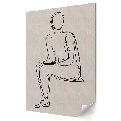 Poster decorativ cu figură liniară minimalistă