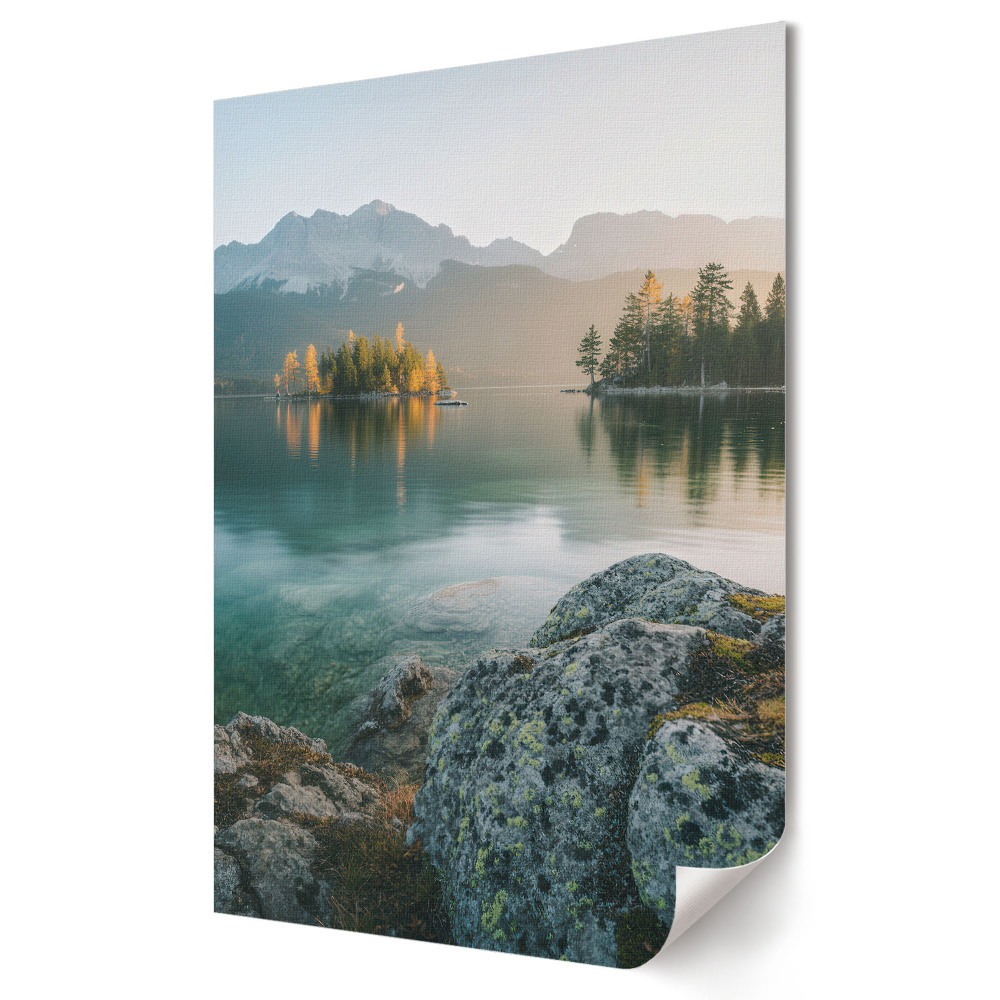 Grafică murală pe pânză O dimineață liniștită lângă lac
