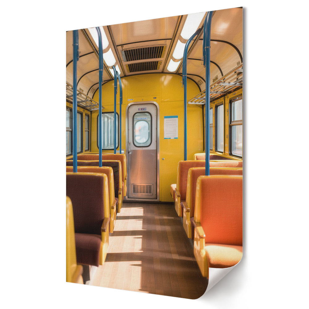 Grafică murală pe pânză Vid colorat în tramvaiul orașului