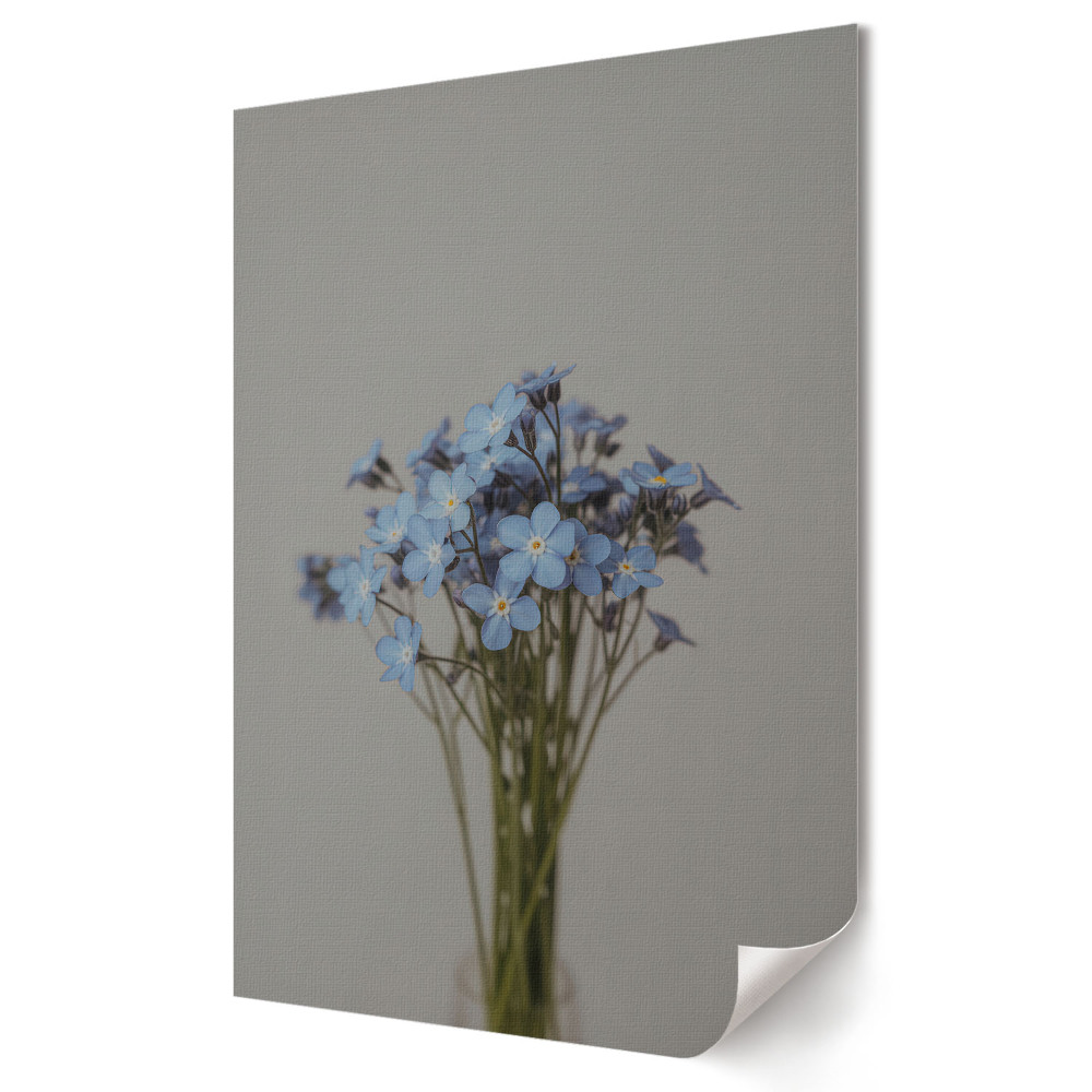 Poster de perete Flori albastre delicate într-o vază