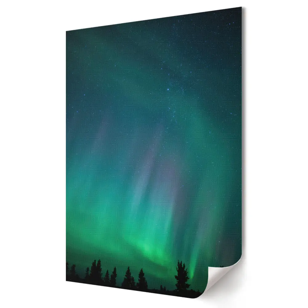 Poster de perete cu aurora boreală fenomenală pe timp de noapte
