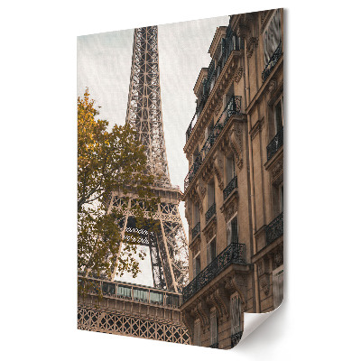 Grafică murală pe pânză Magia Parisului: Turnul Eiffel în toamnă