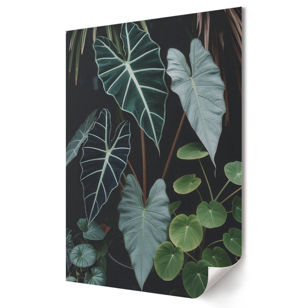 Poster decorativ Verde tropical pe un fundal închis