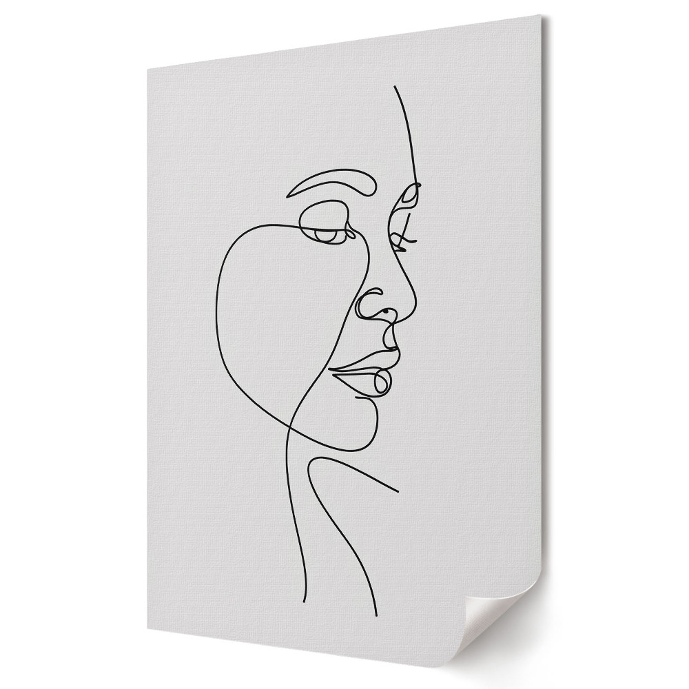 Grafică murală pe pânză Portret minimalist în linii continue