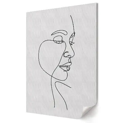 Tablou canvas cu portret minimalist în linii continue