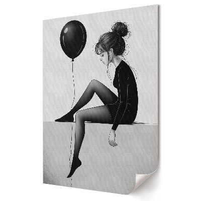 Poster de perete Singurătate cu un balon negru