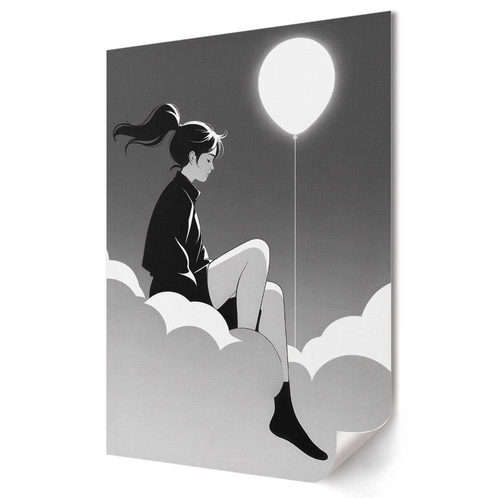 Poster decorativ Vise în nori cu un balon