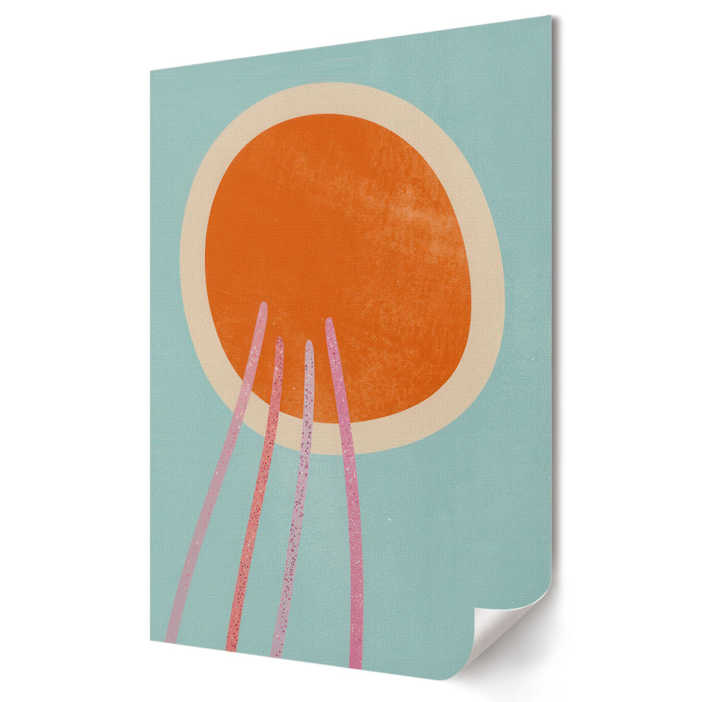 Poster decorativ Model abstract cu un soare colorat