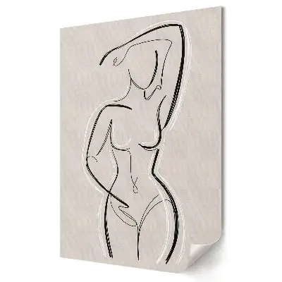 Poster decorativ cu siluetă feminină minimalistă desenată în linii