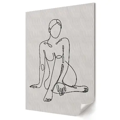 Poster de perete cu siluetă feminină în stil minimalist liniar