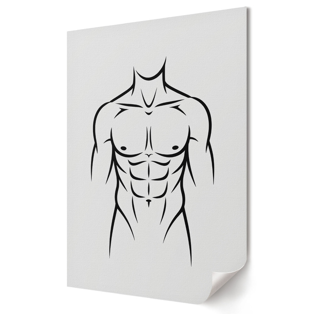 Grafică murală pe pânză Anatomia corpului uman într-o schiță