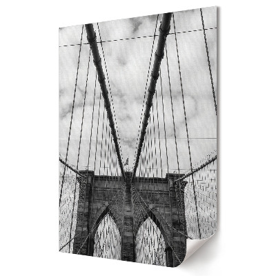 Grafică murală pe pânză Podul Brooklyn în perspectivă monocromă