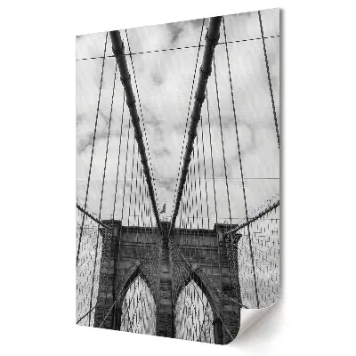 Tablou canvas monocrom cu Podul Brooklyn în perspectivă