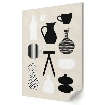 Poster decorativ cu forme minimaliste în alb și negru