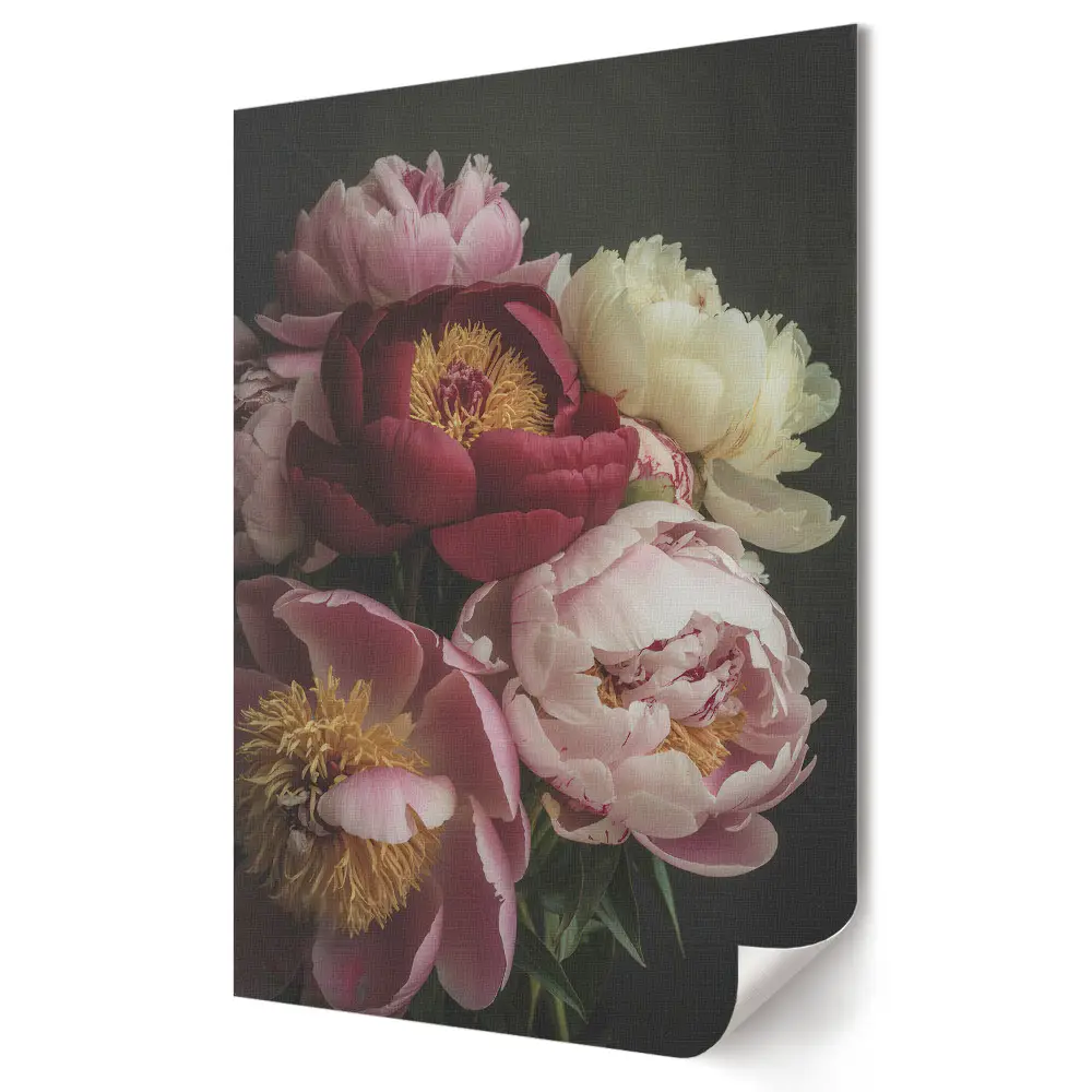 Poster de perete cu compoziție florală în nuanțe delicate
