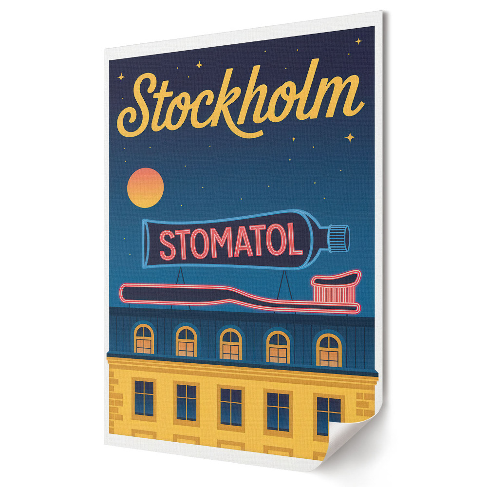 Grafică murală pe pânză Stomatologie în inima orașului Stockholm