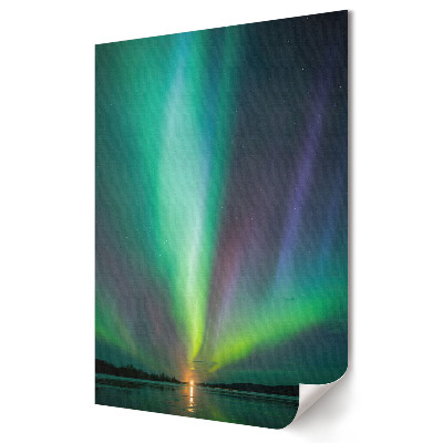 Grafică murală pe pânză Aurora boreală fenomenală deasupra lacului