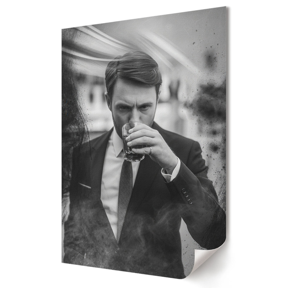 Grafică murală pe pânză Eleganță în alb și negru