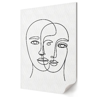Poster decorativ Fețe duble ale emoțiilor în linie