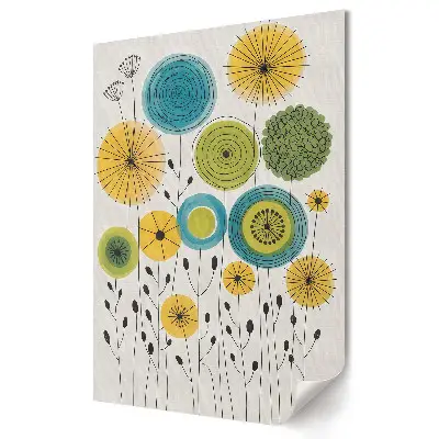 Tablou canvas modern cu grafică florală colorată