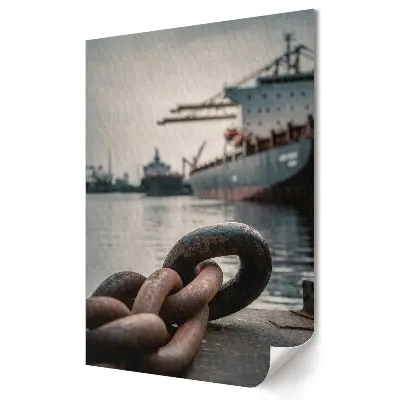 Poster de perete panoramă maritimă cu lanț și navă