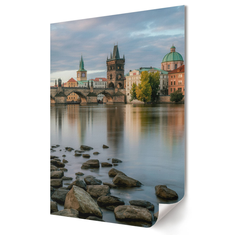 Poster decorativ Praga dimineața pe râul Vltava