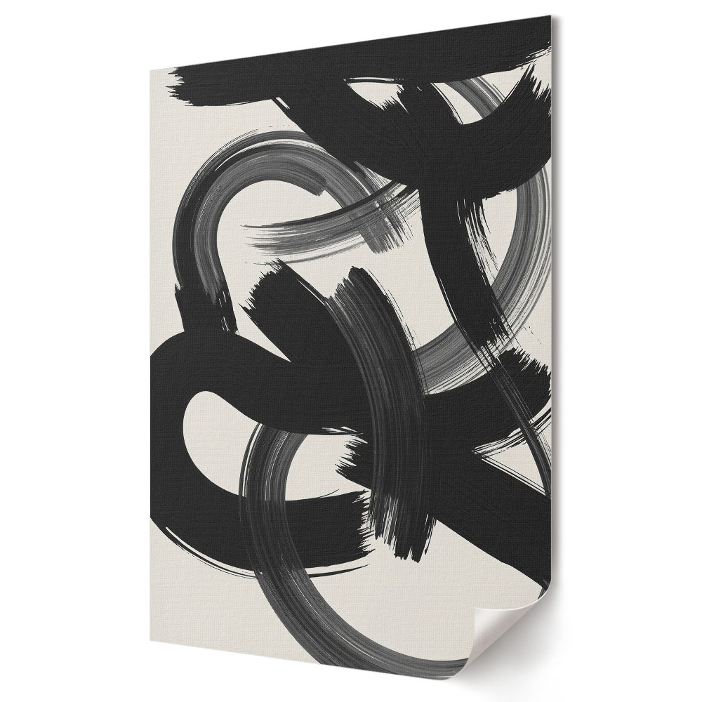 Poster de perete Tușe de pensulă negre abstracte